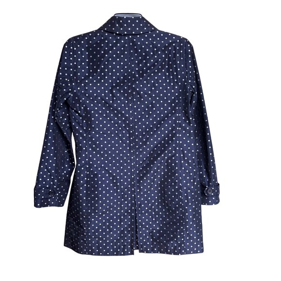 Talbots Navy Polka Dot Womens Coat Size 4 Career Preppy Classic Corpcore Office - Picture 3 of 11